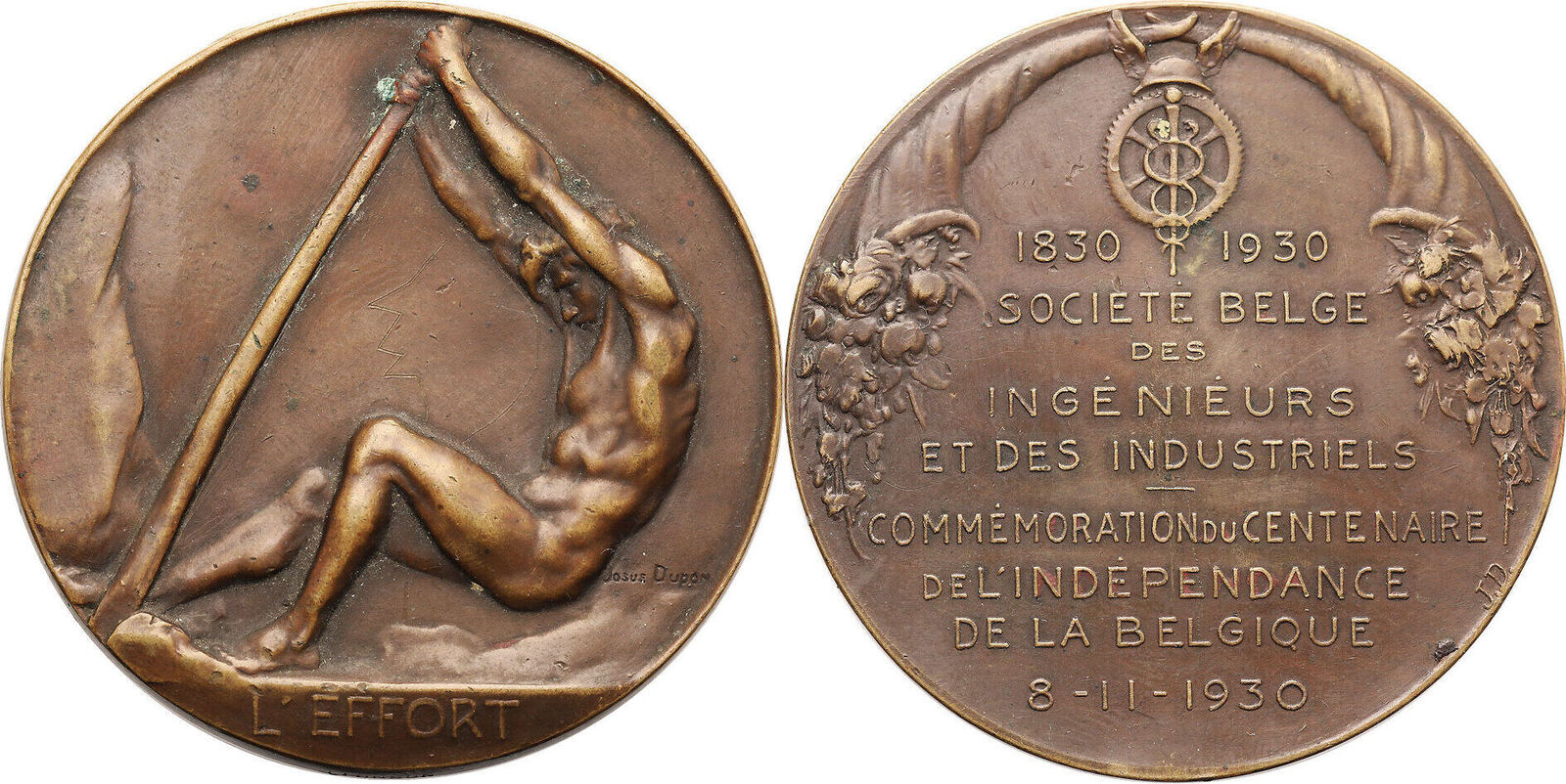 Belgium L'EFFORT Award Medal 1930 Belgian Society Of Engineers And ...