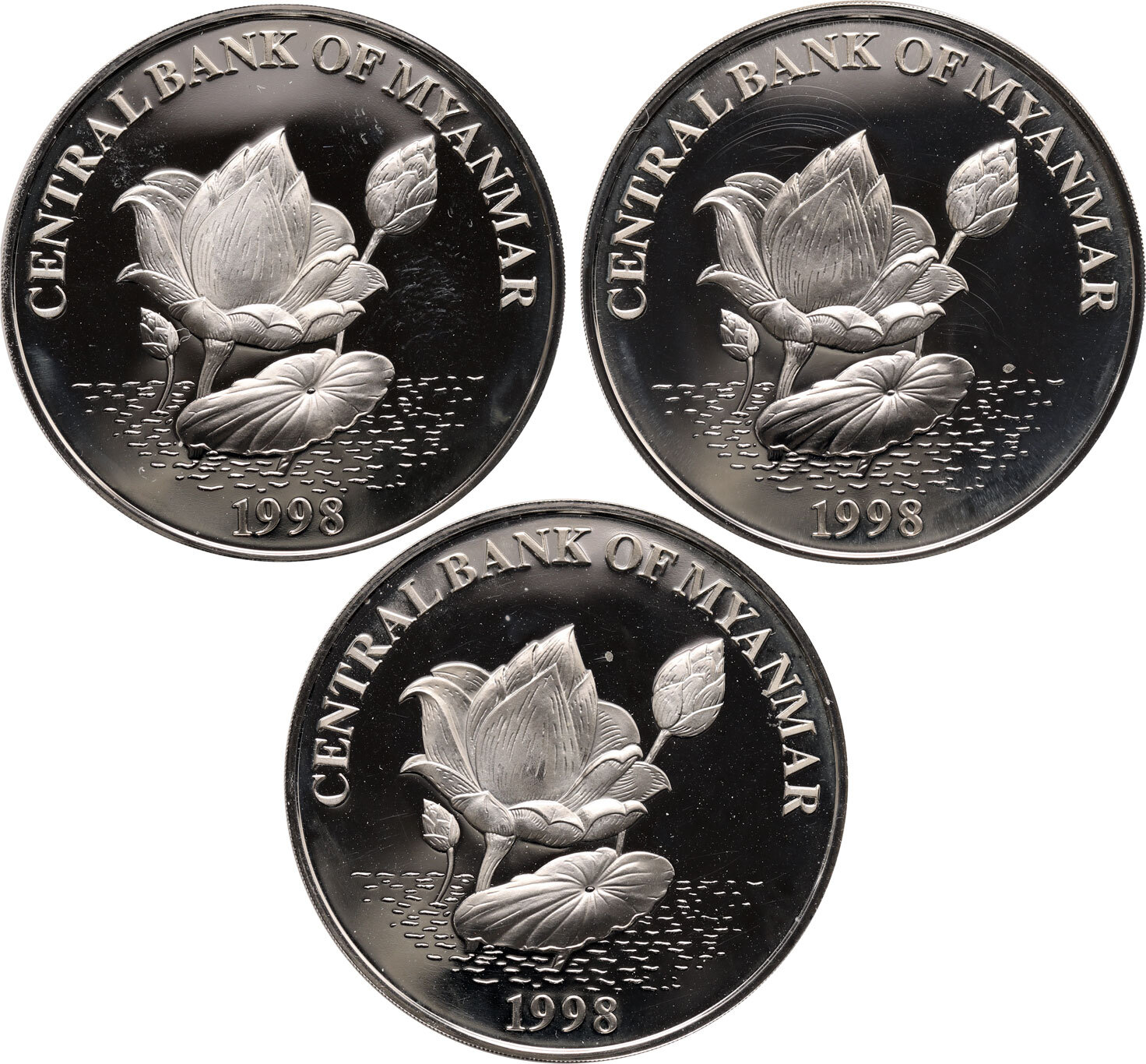 Myanmar 3 x 500 Kyat 1998 Year of the Tiger Proof | MA-Shops
