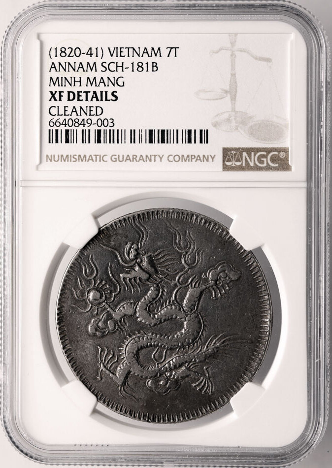 Viet Nam / Annam Ming Mang 7 Tien (1820-1841) NGC XF Details | MA