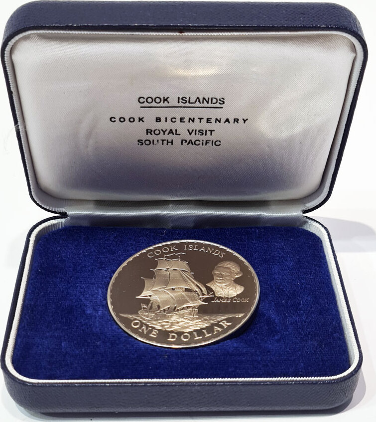 1 Dollar 1970 New Zealand - Royal Visit / Cook Islands Proof | MA