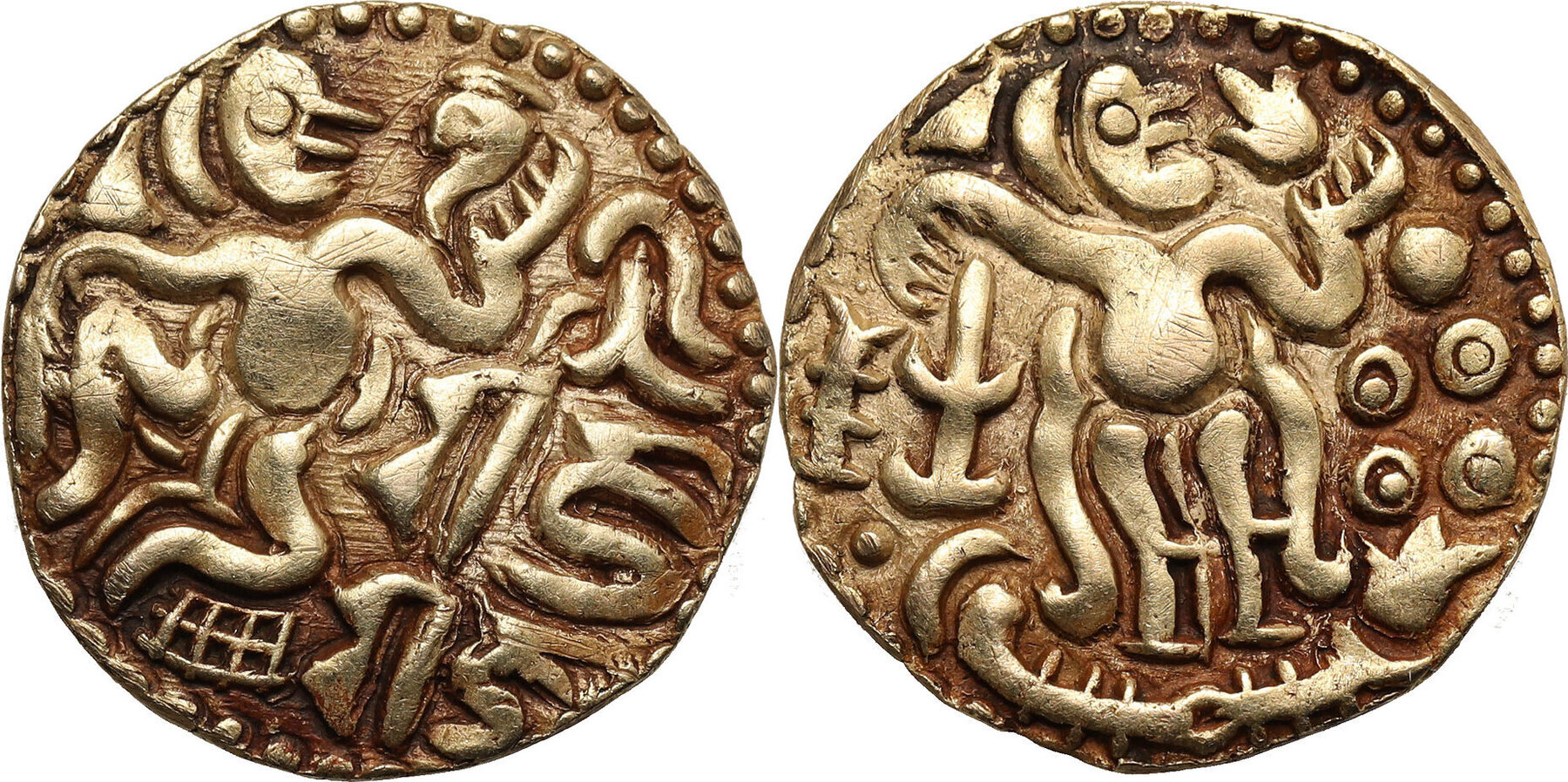 Kahavanu Raja Raja Chola Empire (South India / Ceylon) Base Gold Kahavanu 985-1014 AD ...