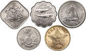 Bahamas 1 Cent, 5, 10, 15, 25 Cents Set 5 pcs. -