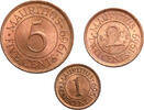 Mauritius Set 1, 2, 5 Cents -
