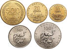 Djibouti 10, 20, 50, 100, 500 Francs 5 pcs -