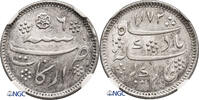 India British, Madras Presidency 1/4 Rupee rose and crescent -