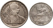 French Indo-China Set: 50 Cents, 1 Piastre -