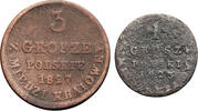 Poland. The Congress Kingdom 1 & 3 Polish Copper Grosz -