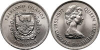 Falkland Islands 50 Pence / 1 Crown 25th anniversary of Queen Elizabeth's coronation -