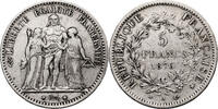 France, Third Republic 5 Francs Paris Mint -