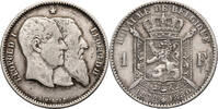 1 Franc 1880 Belgium Fifty Years of Belgian Independence fast ss / ss