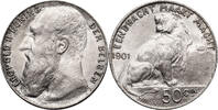 50 Centimes 1901 Belgium DER BELGEN fast St