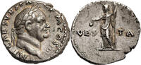 Roman Empire. Vespasianus AR Denarius VESTA -
