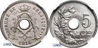Belgium, Albert I 5 Centimes 1914 BELGIQUE NGC MS 65 80.93 US$  +  46.25 US$ shipping