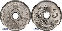 Belgium, Albert I 5 Centimes 1928 BELGIQUE NGC MS 65 80.93 US$  +  46.25 US$ shipping