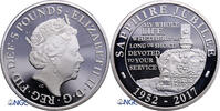 Great Britain 5 Pounds Queens Sapphire Jubilee - PIEFORT!!! -