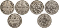 Russia, Alexander II Set 3 pcs.: 20 Kopeks -