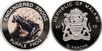 Malawi 10 Kwacha Multicolor Purple Frog -