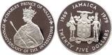 JAMAIKA 25 Dollars CHARLES Prince of Wales 1979 PP im Original-Etui+Zerti. 136 g PROOF