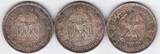 Deutschland 5 Reichsmark 1934-1935 3 Stück J. 357 5 RM GARNISONSKIRCHE POTSDAM ohne Datum 1934+1935A VF+