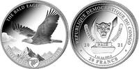 KONGO 20 Francs KONGO WEIßKOPF-SEEADLER 2021 eine Unze 20 Francs -