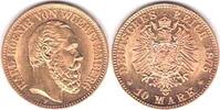 Deutschland 10 Mark J. 292 10 Mark WÜRTTEMBERG Karl 1875-F GOLD in fast Stempelglanz -