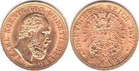 Deutschland 5 Mark J. 291 5 Mark WÜRTTEMBERG Karl Gold 1877 F -
