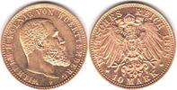 Deutschland 10 Mark J. 295 10 Mark WÜRTTEMBERG Wilhelm II. 1898-F GOLD in fast Stempelglanz -