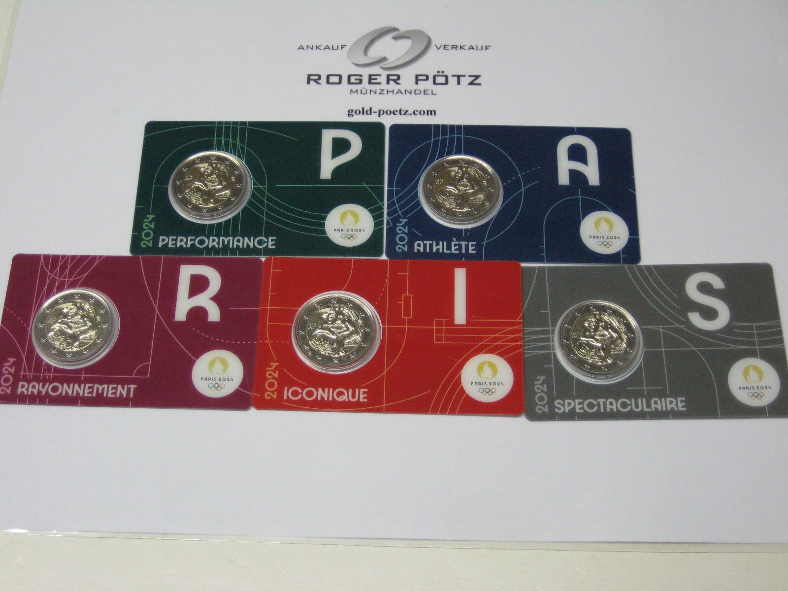 FRANKREICH 5 x 2 Euro 2024 Olympiade Paris Ringen OVP bu | MA-Shops