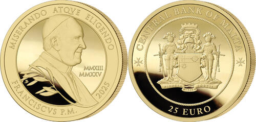 MALTA  10 Euro Gold 2025 Papst Franziskus proof