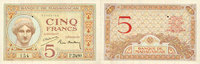 ANCIENT FRENCH COLONIES 5 francs Madagascar. Billet. type 1926, n. d. -