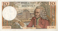 NOTES OF THE BANQUE DE FRANCE 10 francs Banque de France. Billet. Voltaire, -
