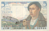 NOTES OF THE BANQUE DE FRANCE 5 francs Banque de France. Billet. berger, -
