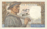 NOTES OF THE BANQUE DE FRANCE 10 francs Banque de France. Billet. mineur, -