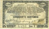 FRENCH EMERGENCY NOTES 50 centimes Pas de Calais, Somme et Nord, Groupement de 70 communes. Billet. série 2 -
