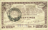FRENCH EMERGENCY NOTES 10 centimes Pas de Calais, Somme et Nord, Groupement de 70 communes. Billet. série 9D -