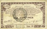 FRENCH EMERGENCY NOTES 10 centimes Pas de Calais, Somme et Nord, Groupement de 70 communes. Billet. série 9C -