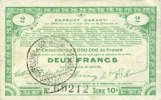 FRENCH EMERGENCY NOTES 2 francs Pas de Calais, Somme et Nord, Groupement de 70 communes. Billet. série 10A -