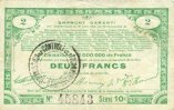 FRENCH EMERGENCY NOTES 2 francs Pas de Calais, Somme et Nord, Groupement de 70 communes. Billet. série 10C -