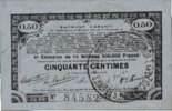 FRENCH EMERGENCY NOTES 50 centimes Pas de Calais, Somme et Nord, Groupement de 70 communes. Billet. série 1S -