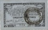 FRENCH EMERGENCY NOTES 50 centimes Pas de Calais, Somme et Nord, Groupement de 70 communes. Billet. série 1O -