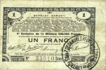 FRENCH EMERGENCY NOTES 1 franc Pas de Calais, Somme et Nord, Groupement de 70 communes. Billet. série 2A -