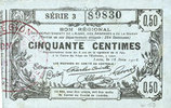 FRENCH EMERGENCY NOTES Aisne, Ardennes et Marne - Bon régional. Laon. Billet. 50 cmes 16.6.1916, série 3 -