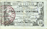 FRENCH EMERGENCY NOTES Aisne, Ardennes et Marne - Bon régional. Laon. Billet. 50 cmes 16.6.1916, série 18 -