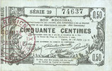 FRENCH EMERGENCY NOTES Aisne, Ardennes et Marne - Bon régional. Laon. Billet. 50 cmes 16.6.1916, série 29 -