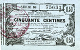 FRENCH EMERGENCY NOTES Aisne, Ardennes et Marne - Bon régional. Laon. Billet. 50 cmes 16.6.1916, série 38 -