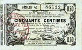 FRENCH EMERGENCY NOTES Aisne, Ardennes et Marne - Bon régional. Laon. Billet. 50 cmes 16.6.1916, série 47 -