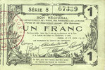 FRENCH EMERGENCY NOTES 1 franc Aisne, Ardennes et Marne - Bon régional. Laon. Billet. 16.6.1916, série 8 -