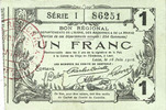 FRENCH EMERGENCY NOTES 1 franc Aisne, Ardennes et Marne - Bon régional. Laon. Billet. 16.6.1916, série 1 -