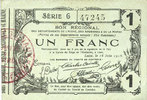 FRENCH EMERGENCY NOTES 1 franc Aisne, Ardennes et Marne - Bon régional. Laon. Billet. 16.6.1916, série 6 -