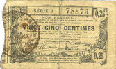 FRENCH EMERGENCY NOTES Aisne, Ardennes et Marne - Bon régional. Hirson. Billet. 25 cmes 14.6.1917, série 3 -